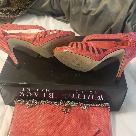 White House Black Market Lucille Shoes and Matching clutch - Picture 2 of 9